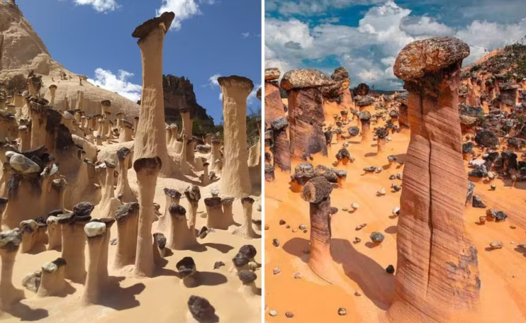 O que são chaminés de fada, fenômeno raro encontrado em Campos Belos-GO